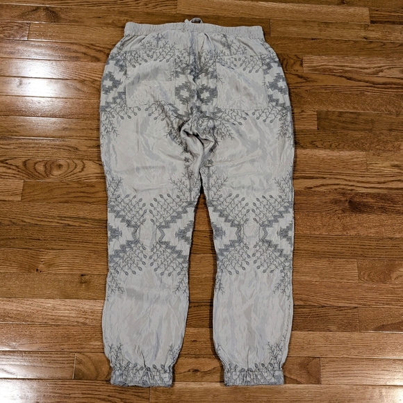 Johnny Was Gray Embroidered Jogger Pants Cupra Rayon Small - Picture 5 of 16